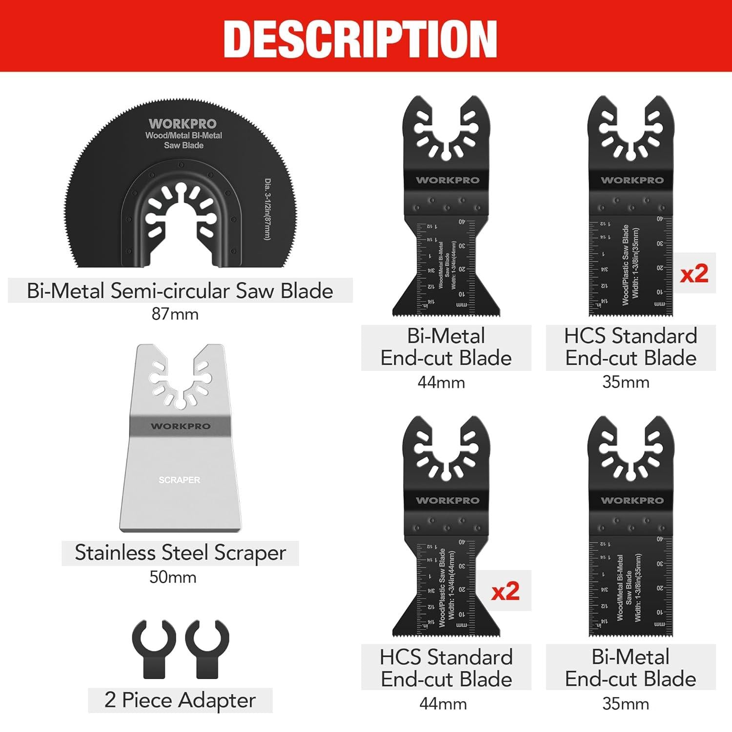 Oszillierendes Sägeblatt Set 10tlg. Multitool Zubehör Kit