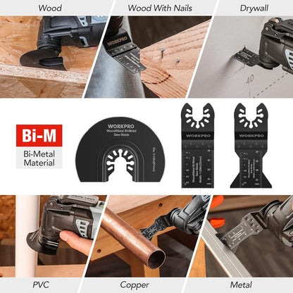 WORKPRO Oszillierende Sägeblätter Set 10tlg. Multitool Zubehör Kit