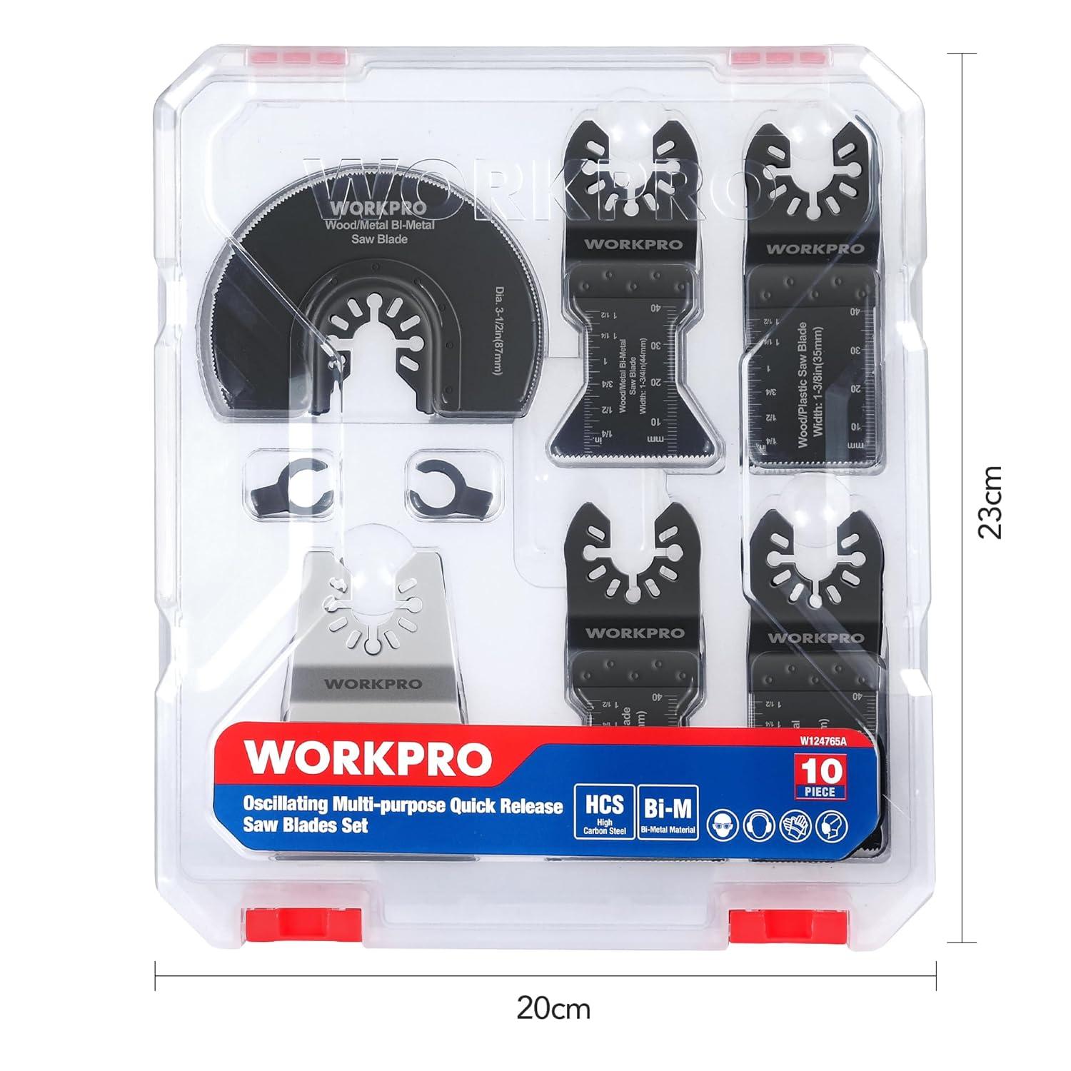 WORKPRO Oszillierende Sägeblätter Set 10tlg. Multitool Zubehör Kit