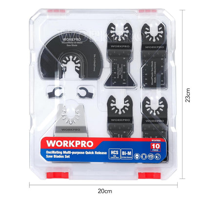 WORKPRO Oszillierende Sägeblätter Set 10tlg. Multitool Zubehör Kit
