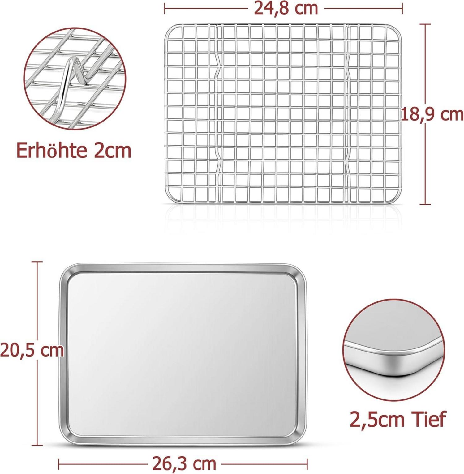 Backblech mit Abkühlgitter, Rechteckig