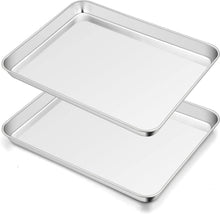 Backblech Edelstahl Rechteckig 40x30x2,5cm 2 Stück - Spülmaschinenfest