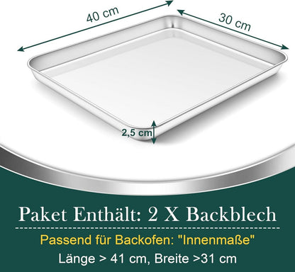 Homikit Edelstahl Backblech Set für Backen
