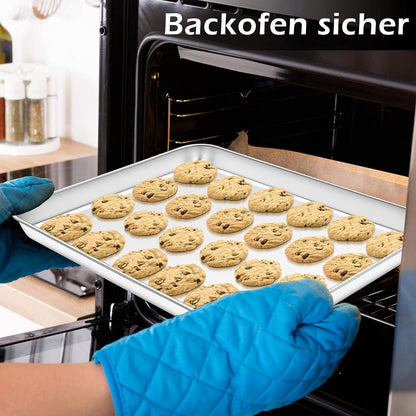 Homikit Edelstahl Backblech Set 40x30x2,5 cm 2 Stück - Spülmaschinenfest & Gesund