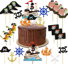 31-teilige Piraten Tortendeko Set für Kindergeburtstag & Party