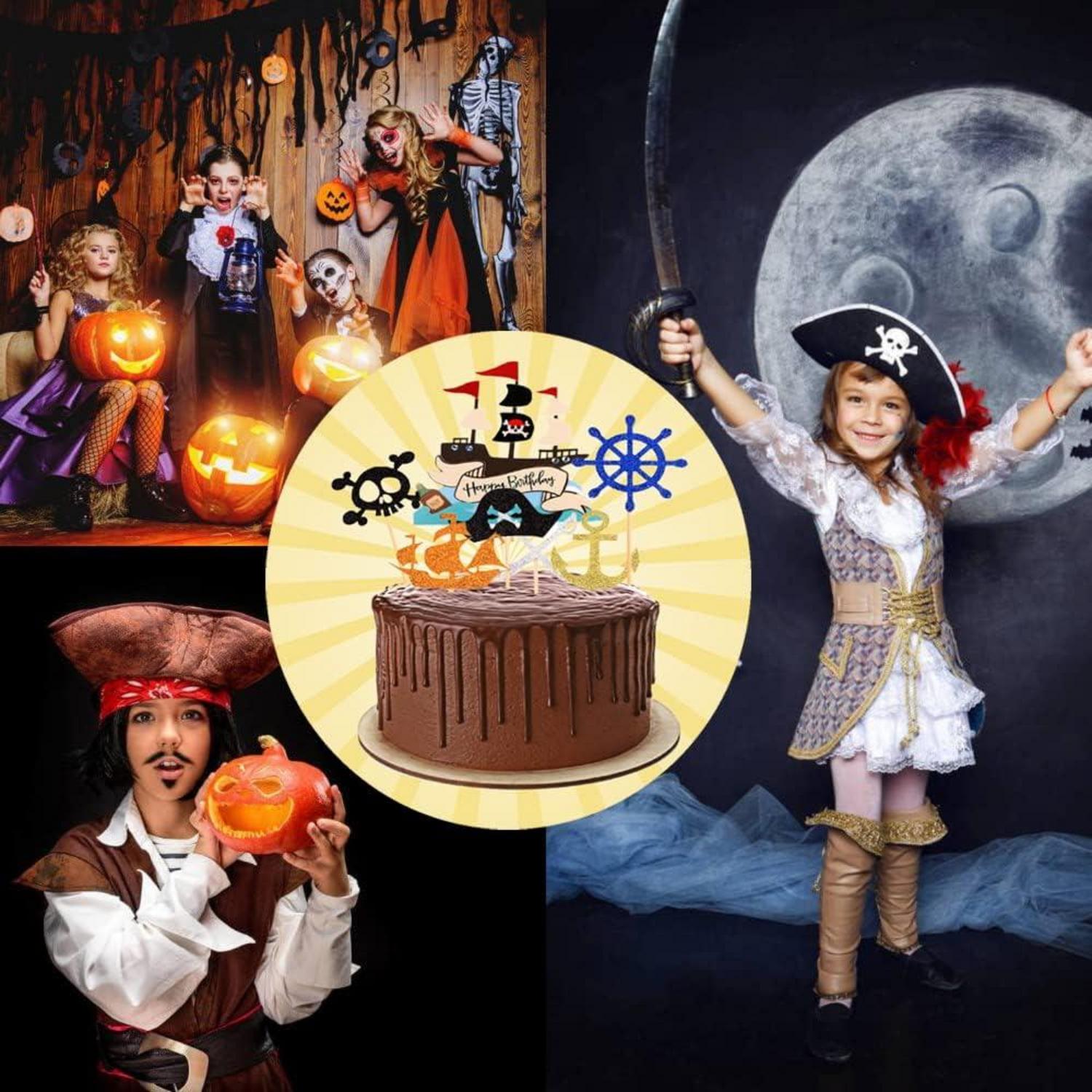 31-teiliges Piraten Tortendeko Set für Kindergeburtstag Piratenparty Muffin