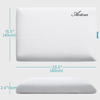 AOTOZE Slim Gel Memory Foam Pillow 2.4-Inch Thin Flat for Sleeper