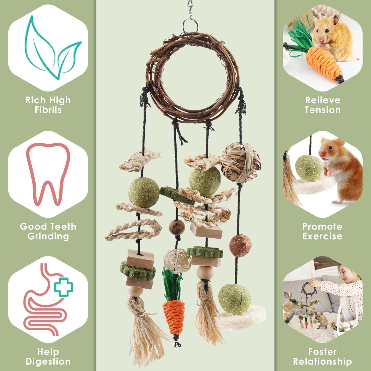 Holz Hängespielzeug Kaninchen Kauspielzeug Hamster Meerschweinchen