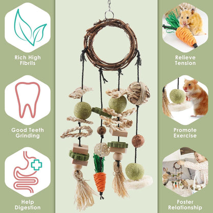 Holz Hängespielzeug Kaninchen Kauspielzeug Hamster Meerschweinchen
