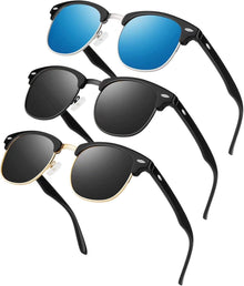 Polarisierte Classic Sonnenbrille UV400 Schwarz Blau & Grau