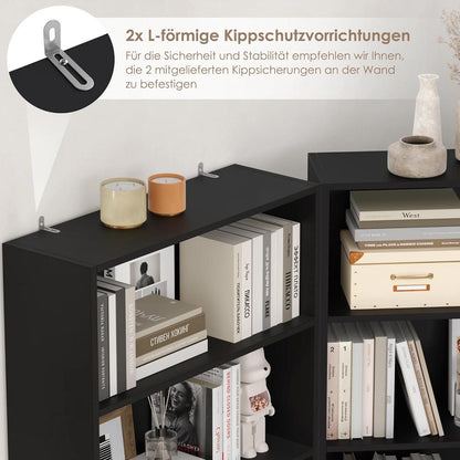 Holzregal mit 6 Fächern – Bücherregal & Aufbewahrungsregal