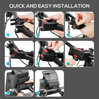 Fahrrad Lenkertasche wasserdicht mit TPU-Fenster und Touchscreen, schwarz 20,5 x