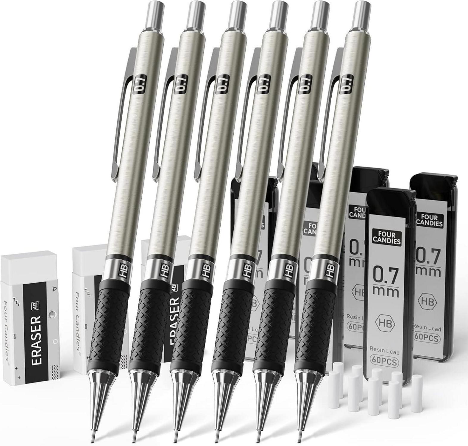 Druckbleistift Set mit Metallminen und 360 HB-Minen