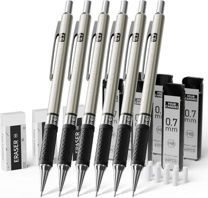 Druckbleistift Set mit Metallminen und 360 HB-Minen