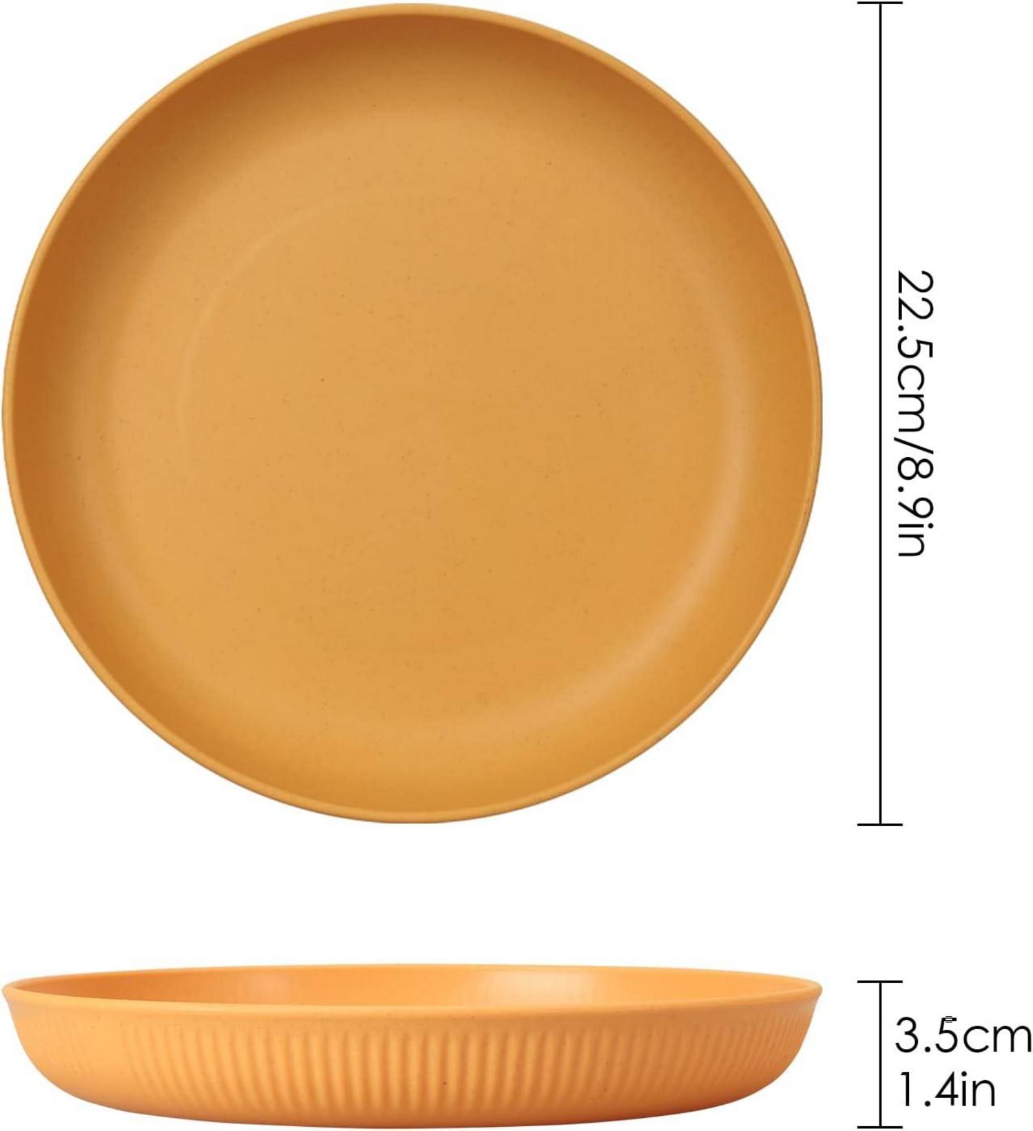 6er Set Unzerbrechliche Kunststoff-Teller 22,5cm Camping Picknick