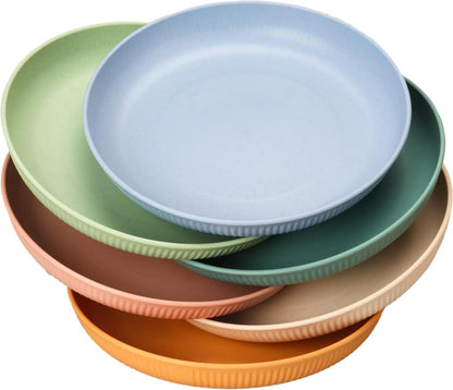 6er Pack Unzerbrechliche Teller Set Kunststoff Camping Picknick 22,5cm