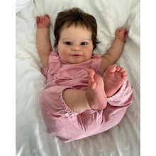 20 Zoll Reborn Babypuppe mit braunen Haaren & Stoffkörper