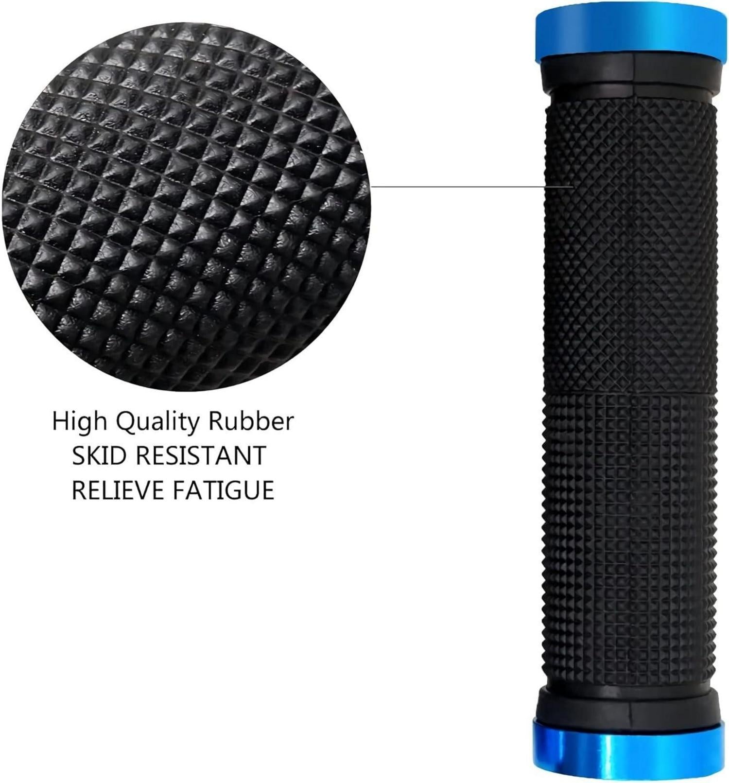 CampFENSE Bike Lenker Griffe rutschfestes Gummi Aluminium Lock Blau