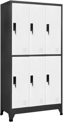Schließfachschrank Metallschrank Lagerschrank 90x45x180 cm Stahl