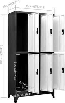 vidaXL Schließfachschrank Metall Lagerschrank 90x45x180 cm