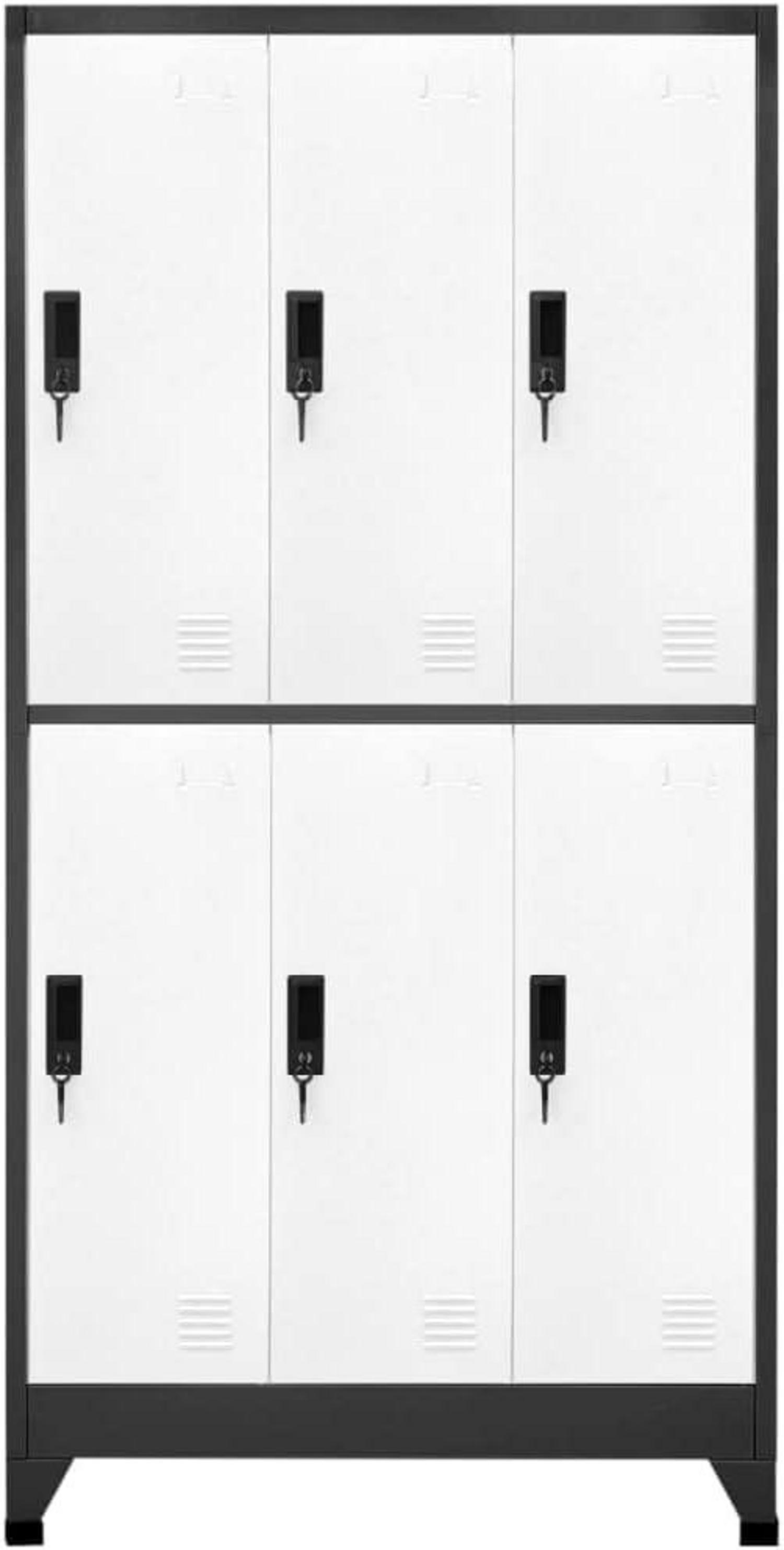 Schließfachschrank Metallschrank Lagerschrank 90x45x180 cm Stahl