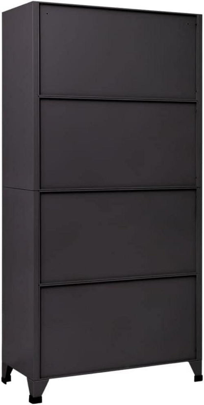 Schließfachschrank Metall Lagerschrank Akten Spind 90x45x180cm anthrazit