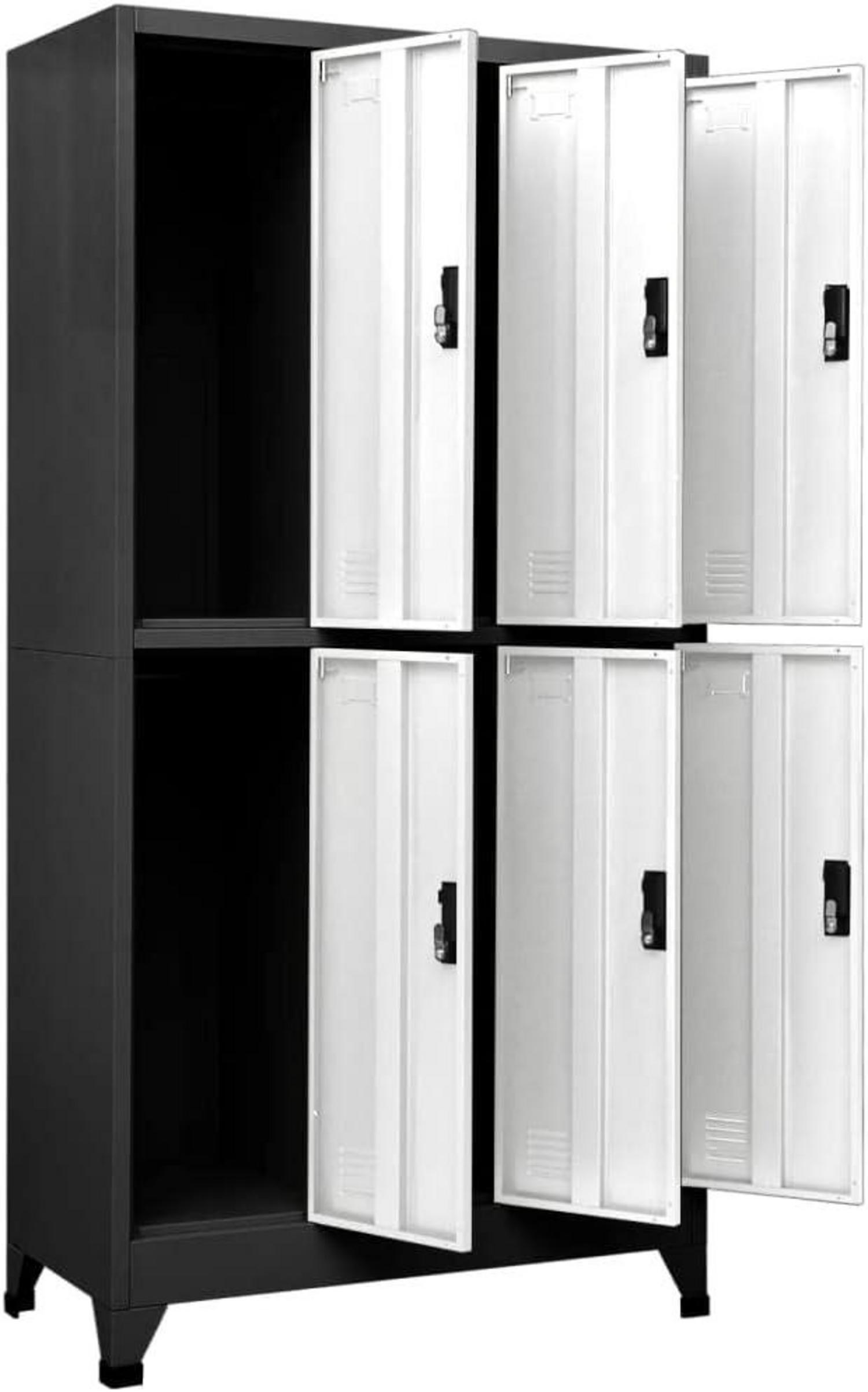 Schließfachschrank Metallschrank Lagerschrank 90x45x180 cm Stahl