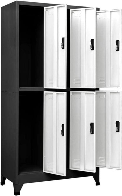 Schließfachschrank Metallschrank Lagerschrank 90x45x180 cm Stahl