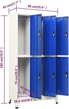 vidaXL Metallschrank Aktenschrank Fächerschrank Spind Grau