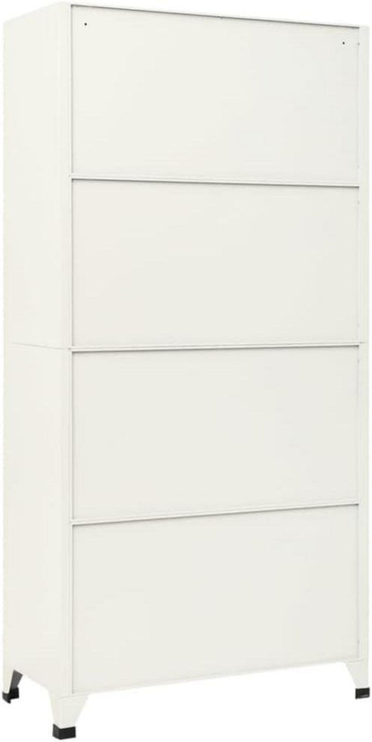 Schließfachschrank Metallschrank Lagerschrank 90x45x180 cm Stahl Grau Blau