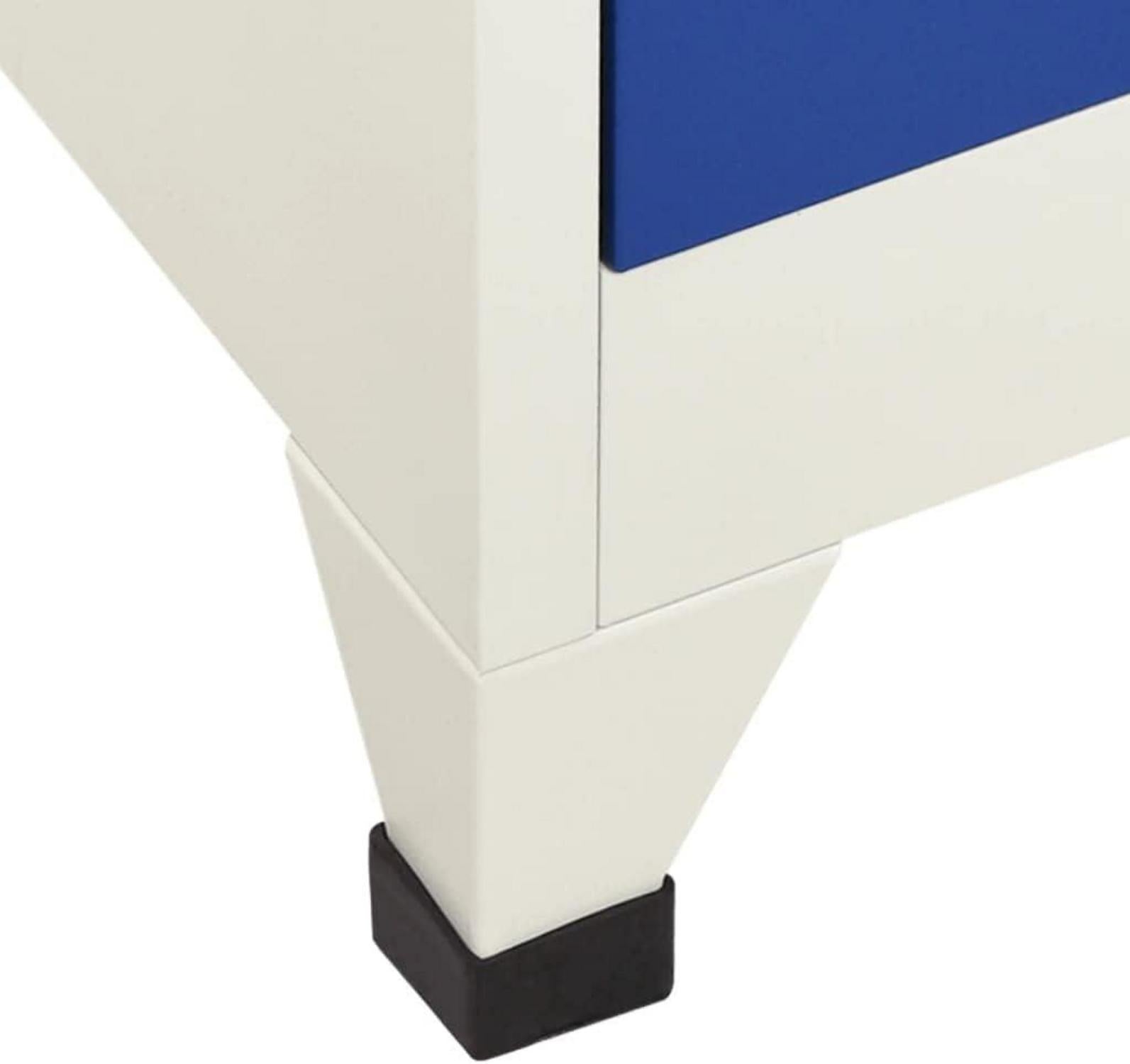 Schließfachschrank Metallschrank Lagerschrank 90x45x180 cm Stahl Grau Blau