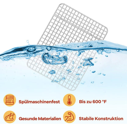 Edelstahl Abkühlgitter 2er-Set – 30x23 cm zum Backen & Kühlen