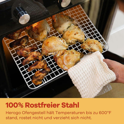 Edelstahl Abkühlgitter 2er-Set – 30x23 cm zum Backen & Kühlen