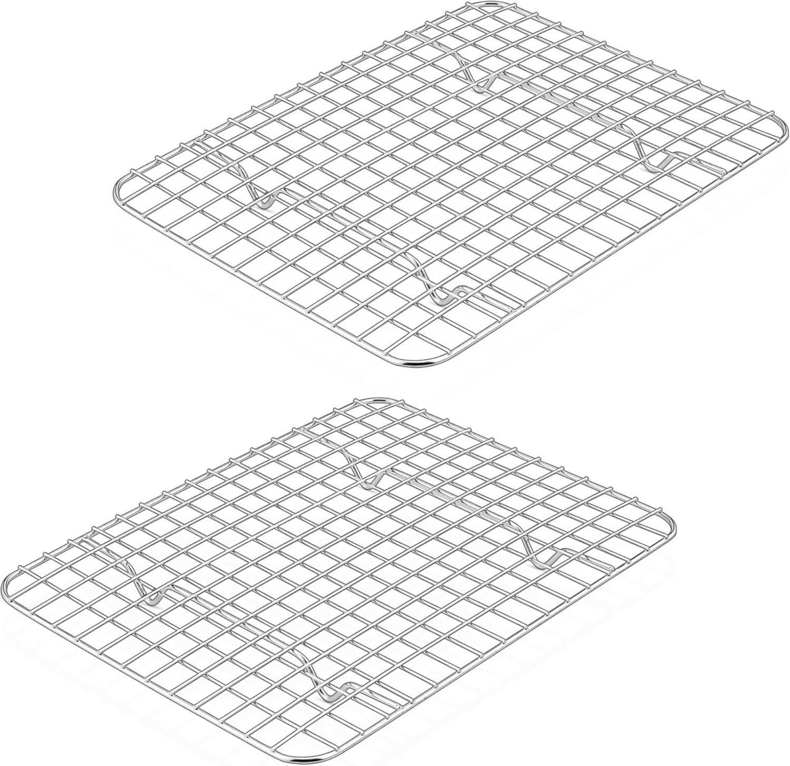 Kleines Edelstahl Abkühlgitter 2er-Set 25x19x2 cm für Kuchen Kekse