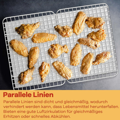 Edelstahl Abkühlgitter Set 2er 25x19 cm Kuchen Kekse Brot
