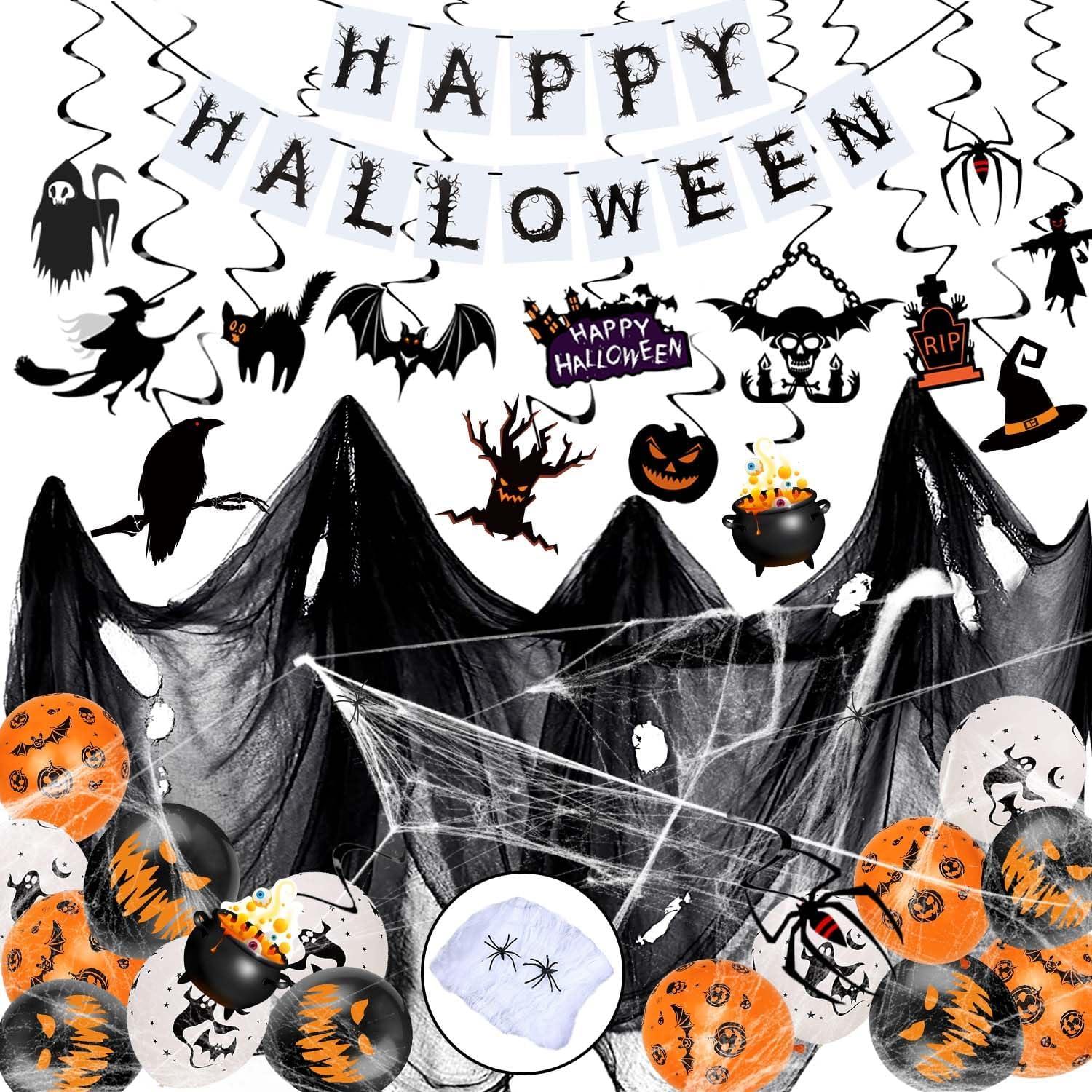 Halloween Deko Set, Gruselige Party Spiralen Deckendeko, Horror