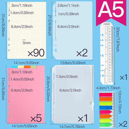 FANDAMEI A5 Gepunktete Nachfüllpapier Set 90 Blätter 6