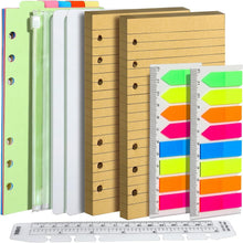 Liniertes Kraftpapier Set A6, 6 Löcher, 90 Blätter