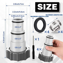 4er Pooladapter Set für Intex Pool, Pumpe - Grau 32 38mm