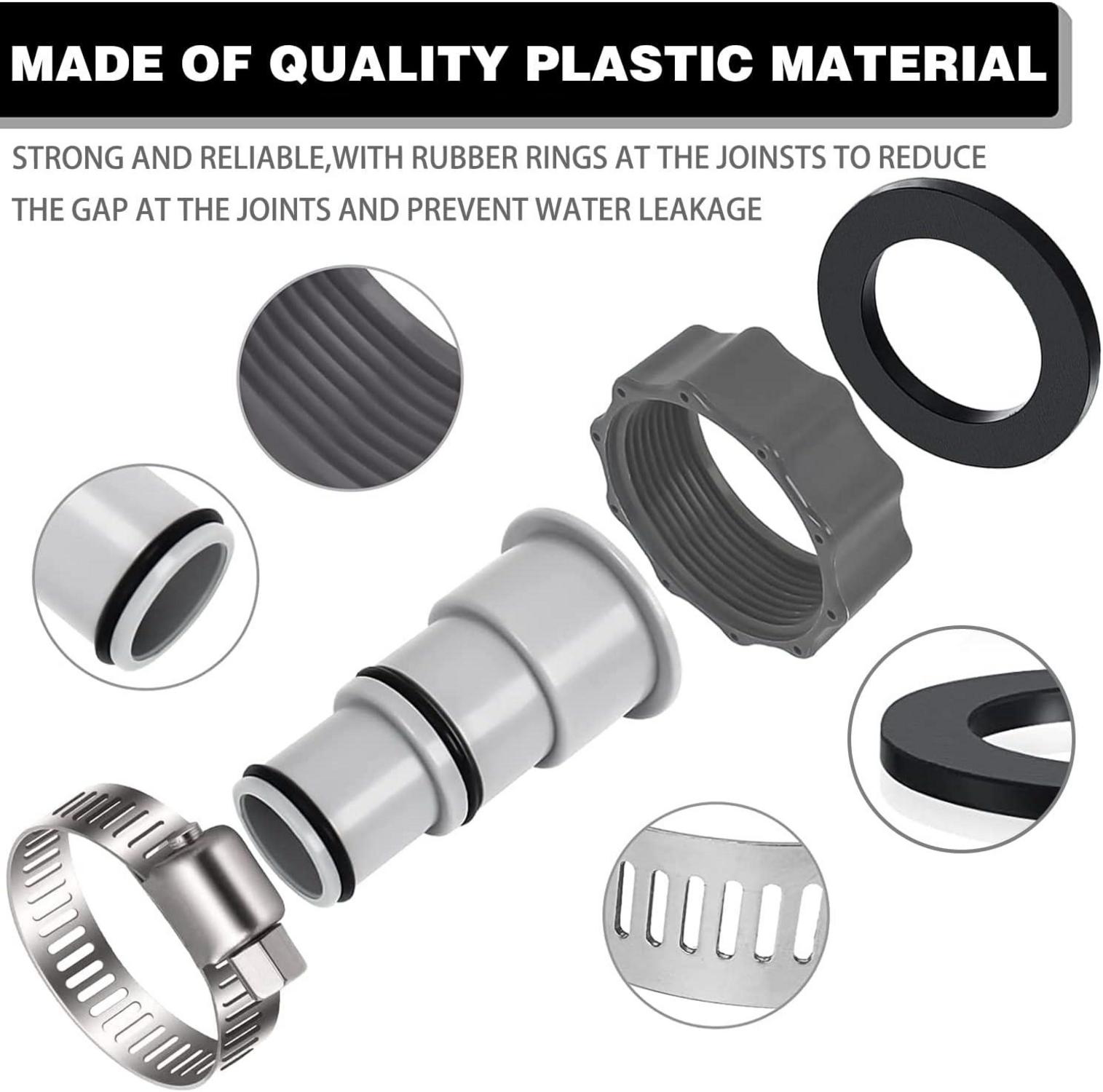 Poolschlauch Adapter Set für Intex Pool Schwarz