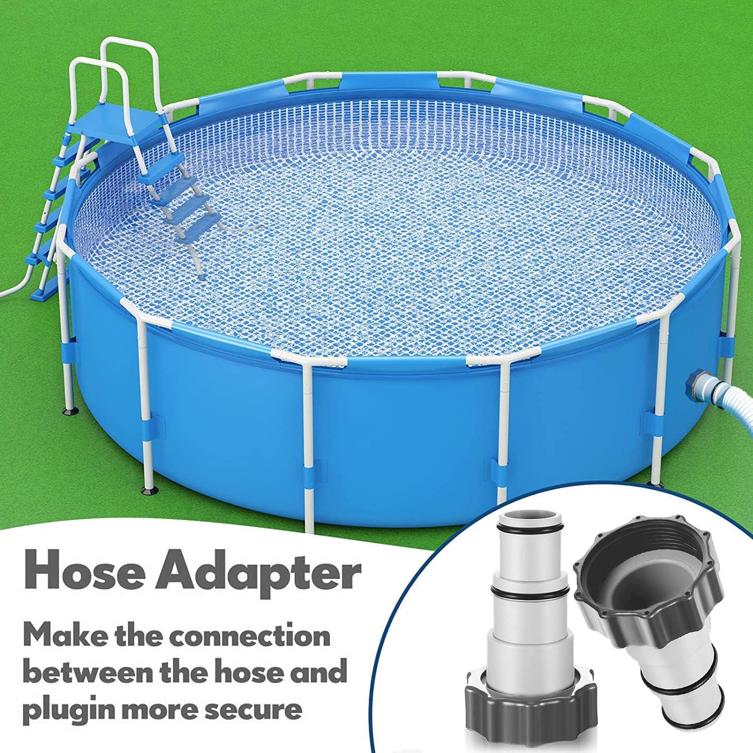 4er Set Poolschlauchadapter für Intex Pool, Ø 32/38mm - Grau
