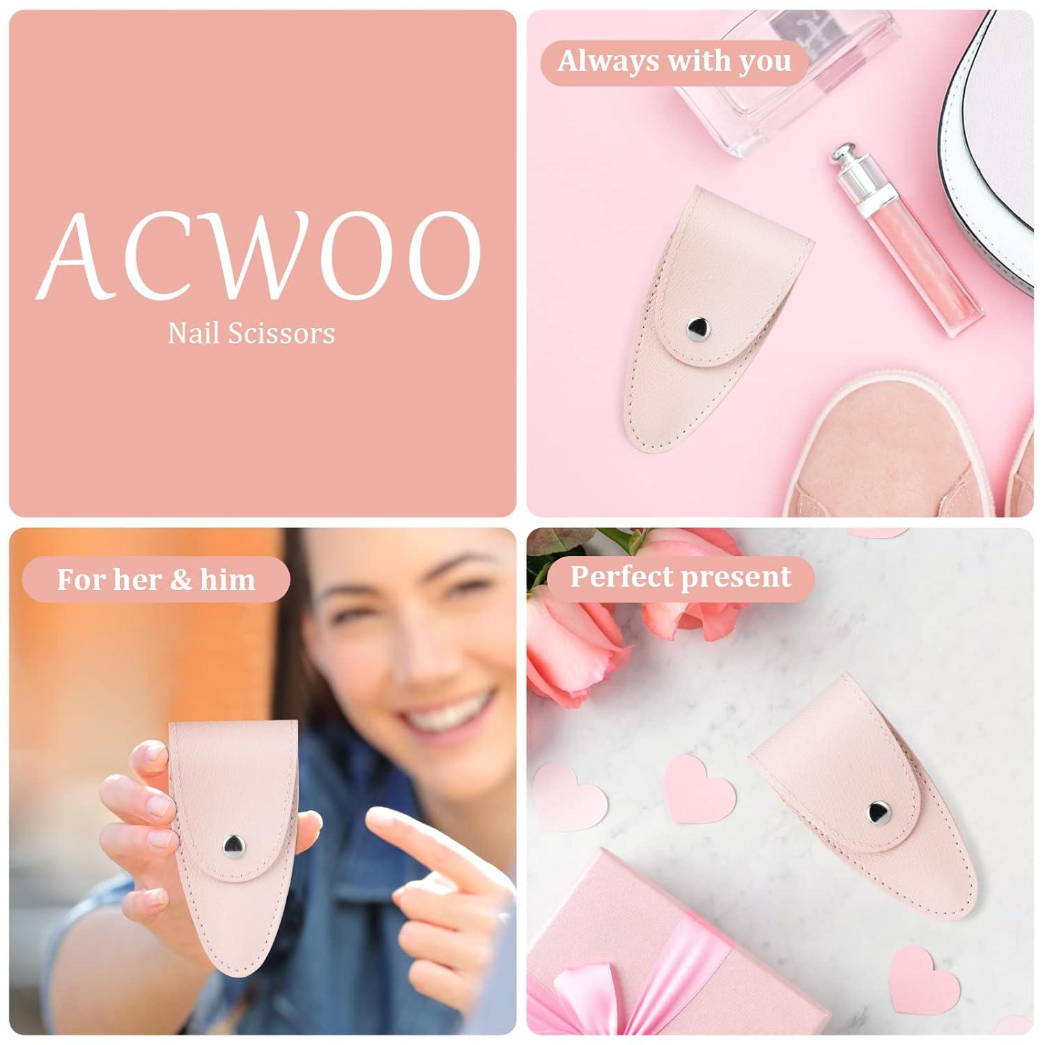 ACWOO Hautschere Nagelschere Edelstahl Rostfrei in Ledertasche