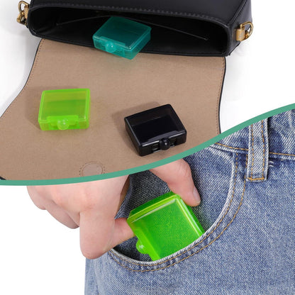 Tablettenbox Pillendose für unterwegs, Vitamine & Fischöl (Schwarz