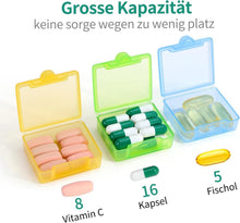 Opret 3 Stück Tablettenbox Tragbare Pillendose für Vitamine