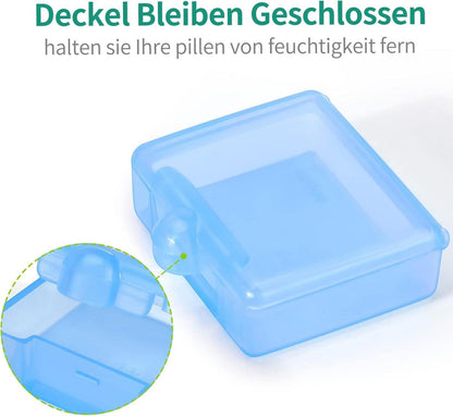 Tablettenbox Tragbar Pillendose für Vitamine und Fischöl (Gelb Grün
