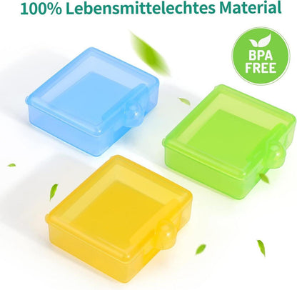 Opret Pillendose Tablettenbox für Vitamine Klein Tragbar 3 Stück (Gelb Grün