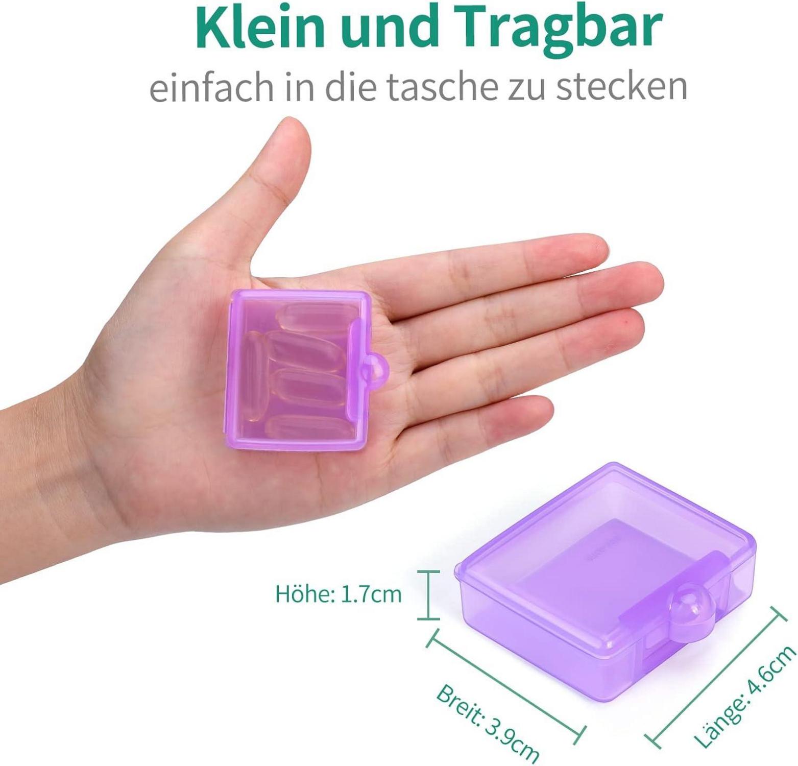 Opret 3 Stück Pillendose Vitamine Fischöl Tragbar Tablettenbox Blau Lila