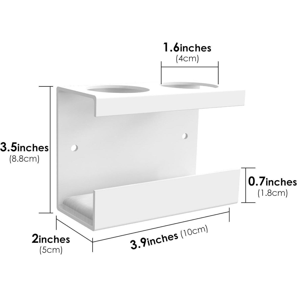 Wandhalterung für elektrische Zahnbürste – 2 Schlitze, Weiß