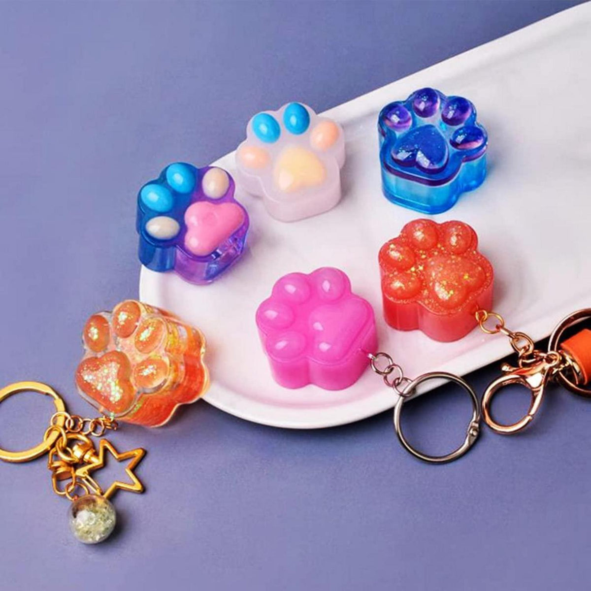 14x Katzenpfoten Epoxidharz Formen Set für Schmuck & DIY