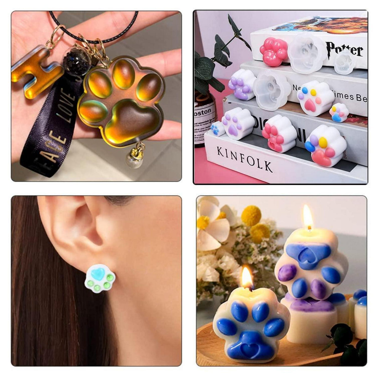 14x Katzenpfoten Epoxidharz Formen Set für Schmuck & DIY